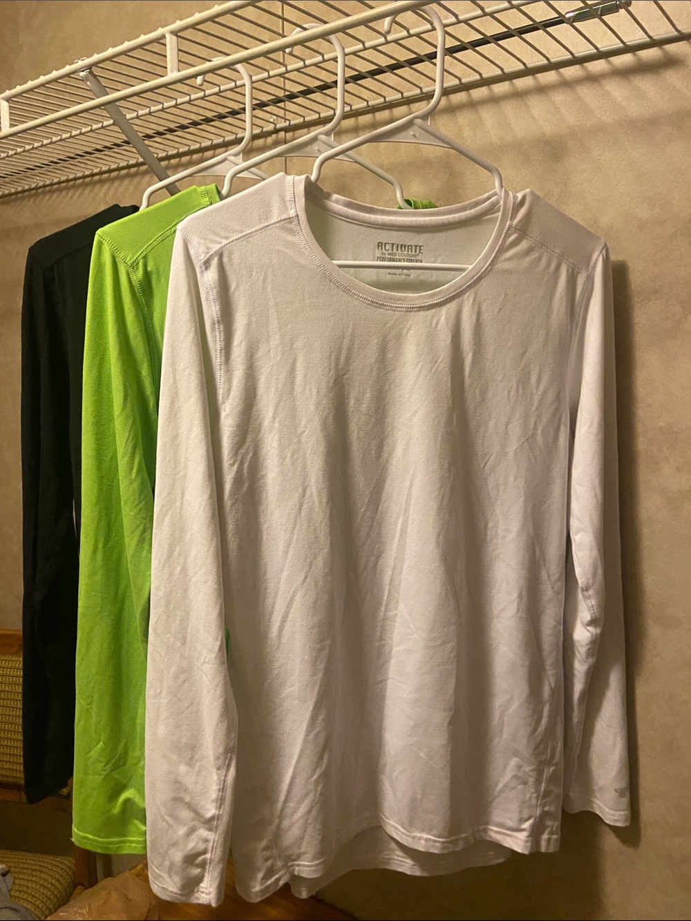 Activate- Med Couture 3 Long-Sleeve Crew Neck Shirt - White, lime, and black
